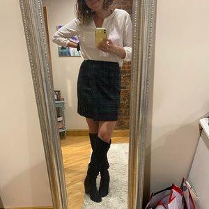 Vintage wool wrap plaid skirt